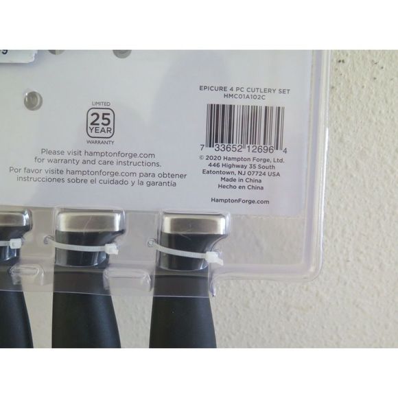 Hampton Forge Silver/Black 4 Piece Stainless Steel Cutlery Set - Picture 3 of 7